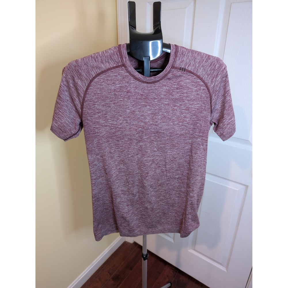 Lululemon Metal Vent Tech Shirt Heathered Burgundy Short Sleeve Tee -‎ Size S
